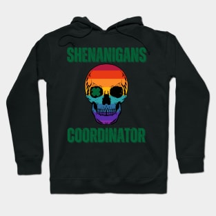 Shenanigans Coordinator - Vintage Skull With Clover Leaf In One Eye Hoodie